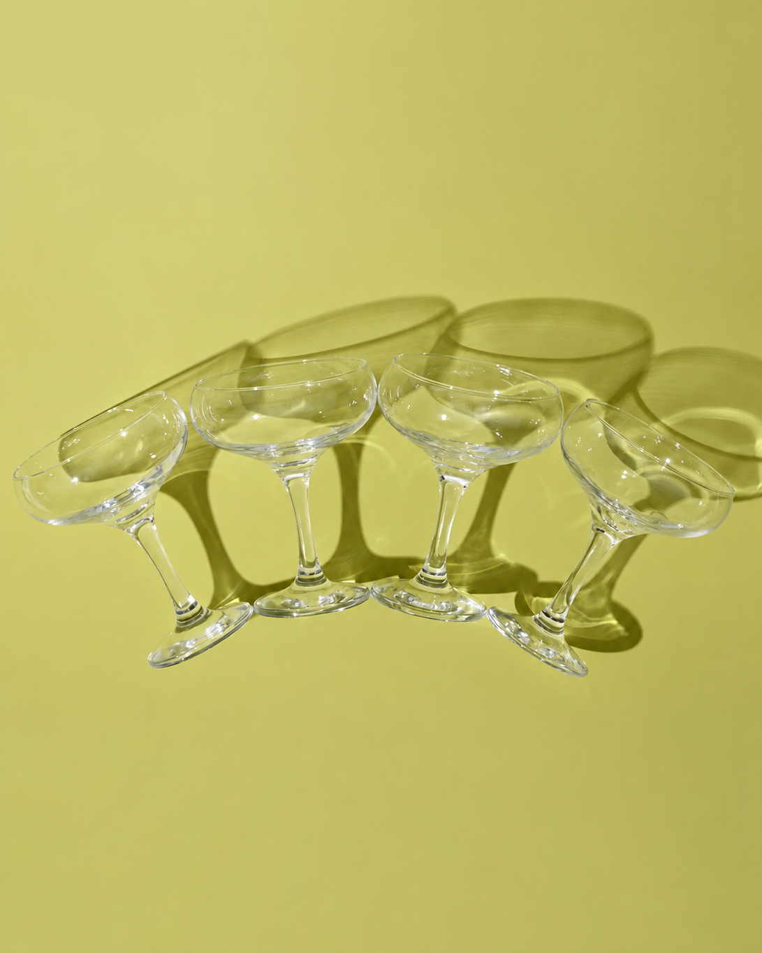 Set van 6 coupe glazen